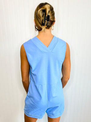 Aimee French Terry Romper | Blue