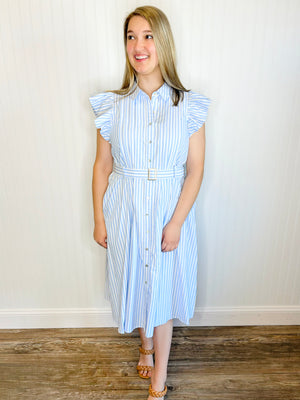 Hattie Striped Button-Down Dress