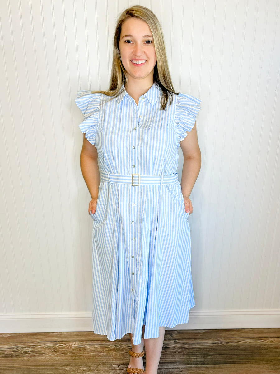 Hattie Striped Button-Down Dress