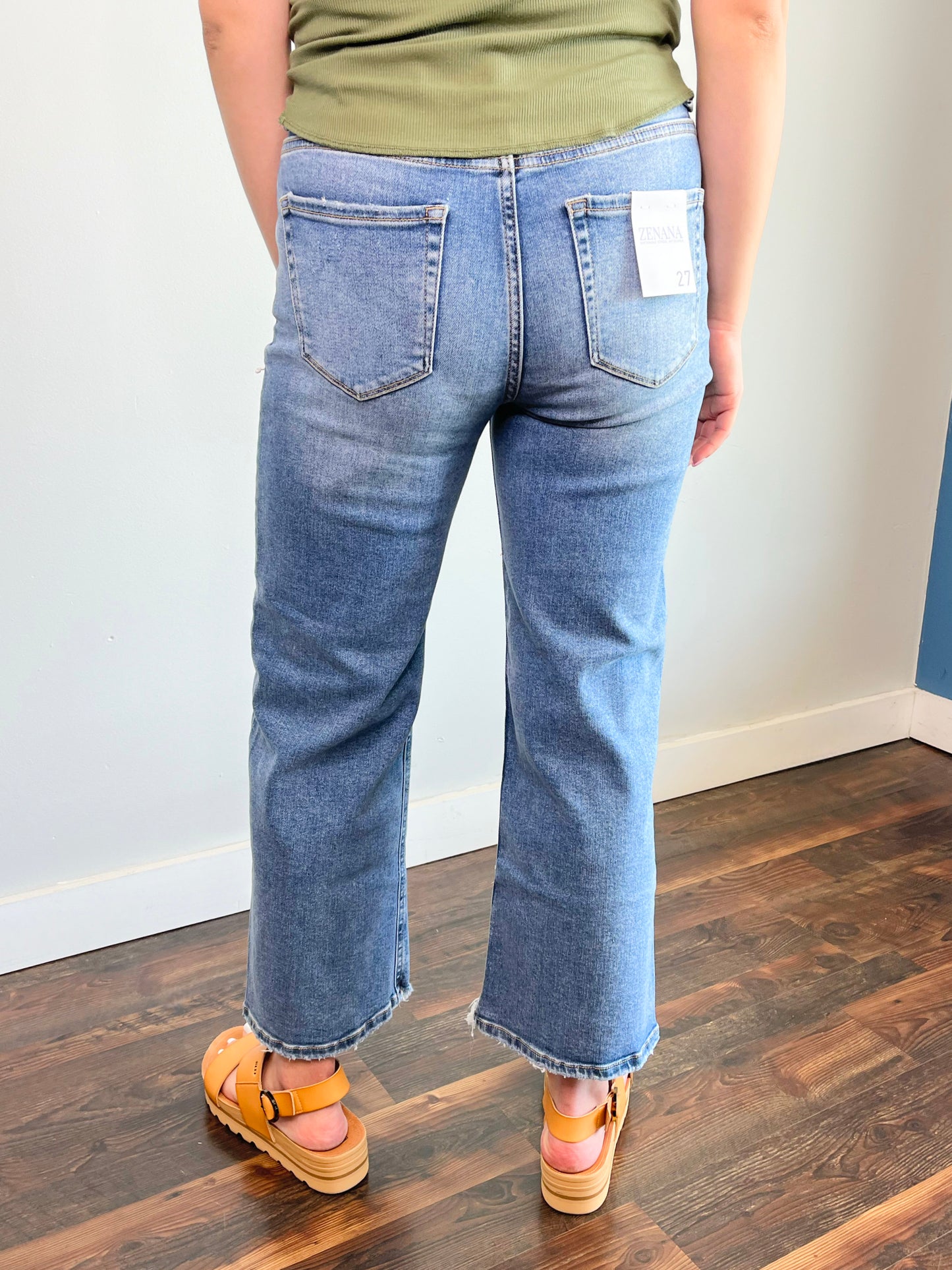 Tobi Cropped Straight Leg Zenana Jeans | Medium