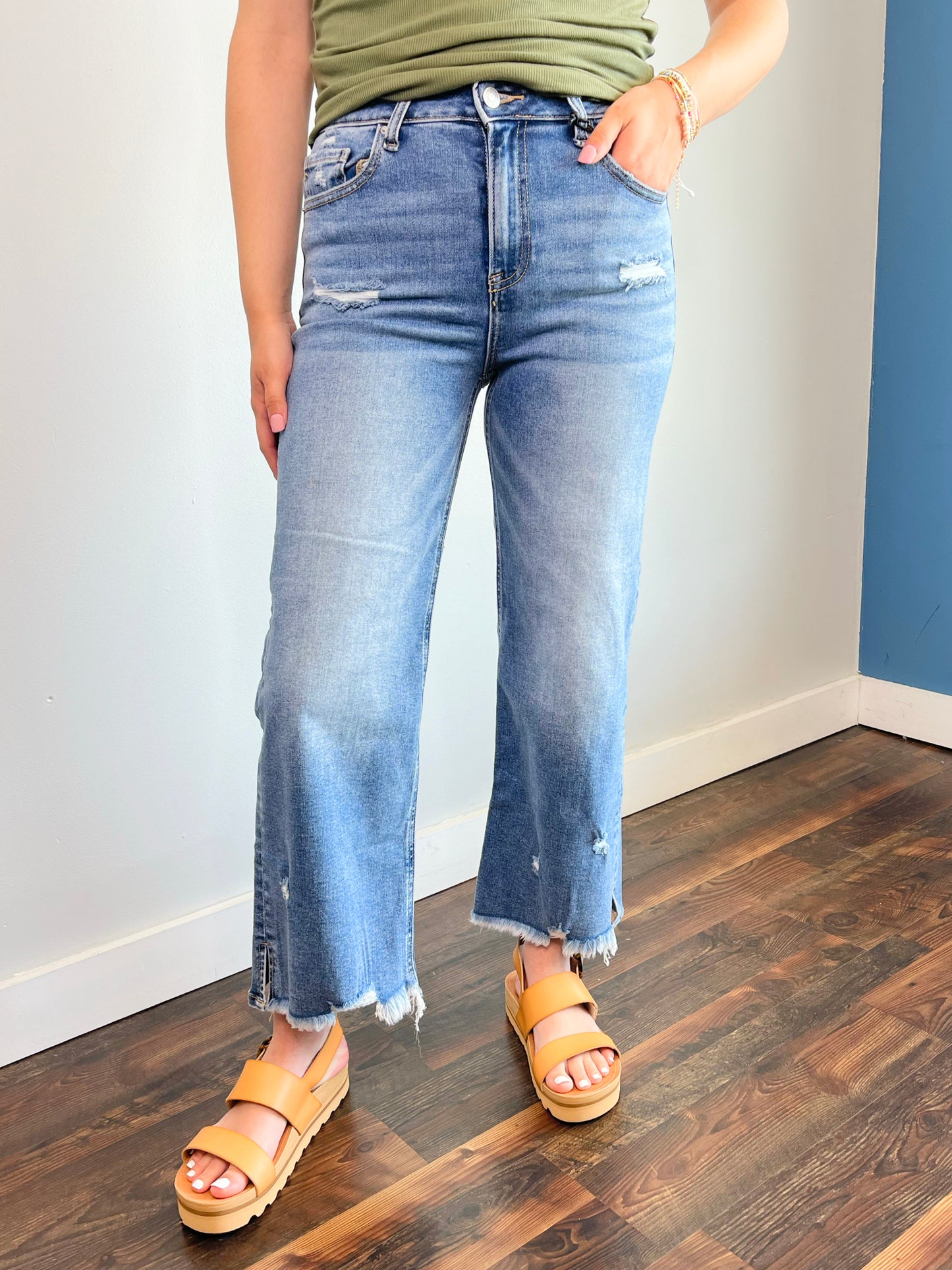 Tobi Cropped Straight Leg Zenana Jeans | Medium