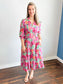 Georgia Floral Zip Front Midi Dress