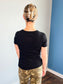 Laura Basic Ribbed Tee | Black