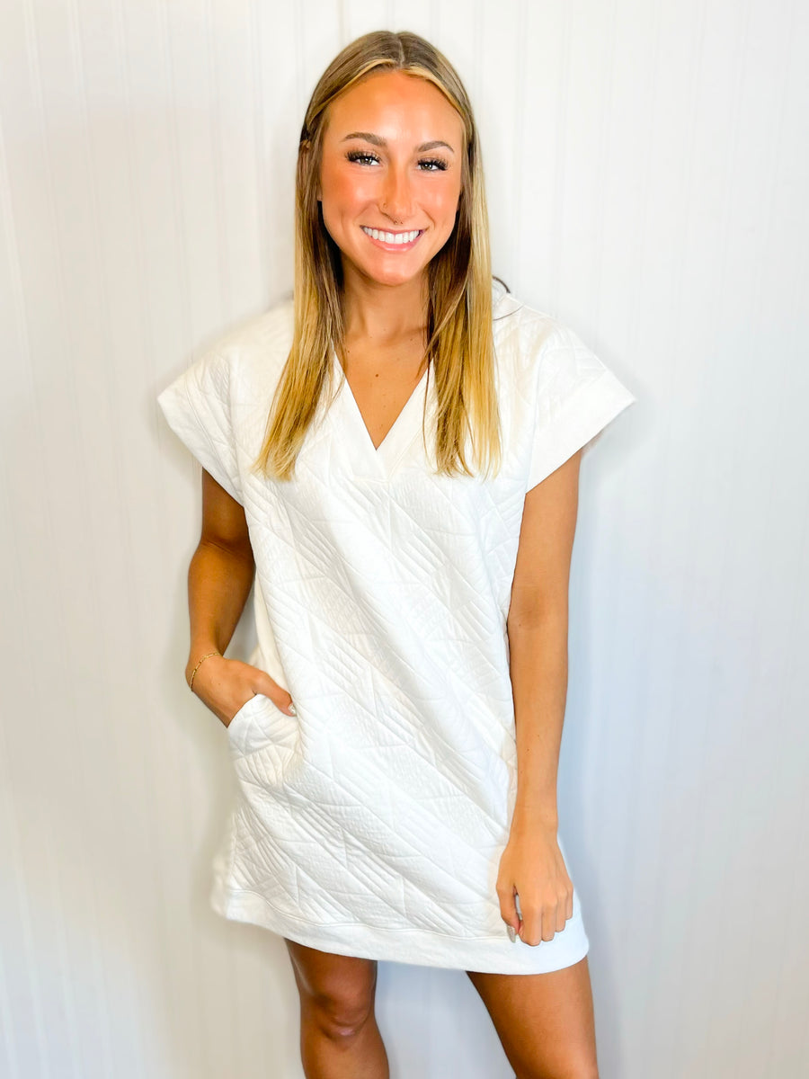 Haley Textured Dress | Ivory