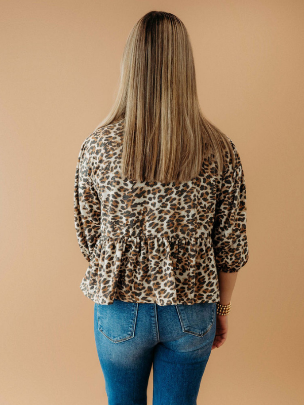 Margie Bow Closure Top | Leopard