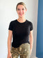 Laura Basic Ribbed Tee | Black