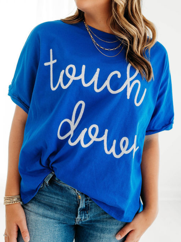 Touchdown Sequin Top | Royal