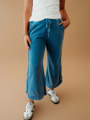 Sadi Washed French Terry Pants | Denim