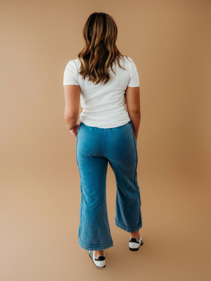 Sadi Washed French Terry Pants | Denim