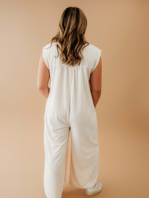 Emmie Geometric Jumpsuit | Cream