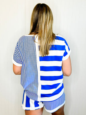 Leesa Striped Set | Royal Blue