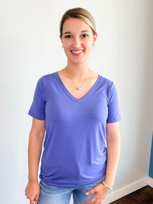 Riley Basic V-Neck Short Sleeve Tee | Marlin