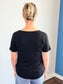 Riley Basic V-Neck Short Sleeve Tee | Black