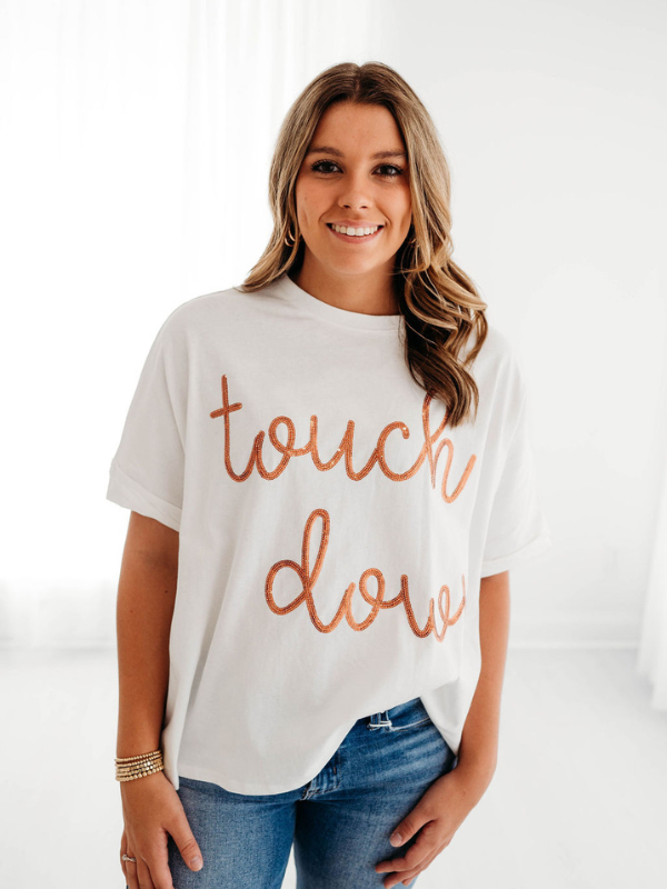 Touchdown Sequin Top | White