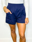 Cadence High Waisted Shorts | Navy