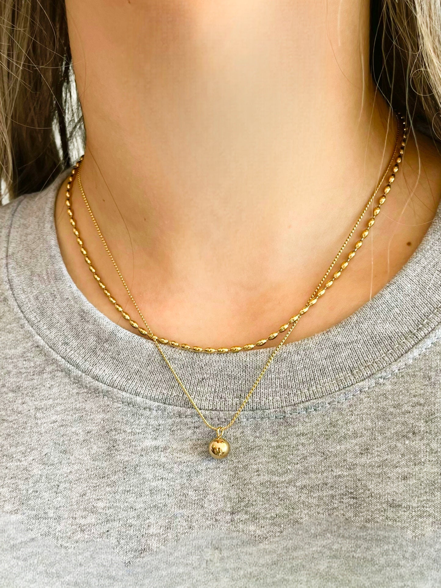 Olivia Layered Ball Charm Necklace