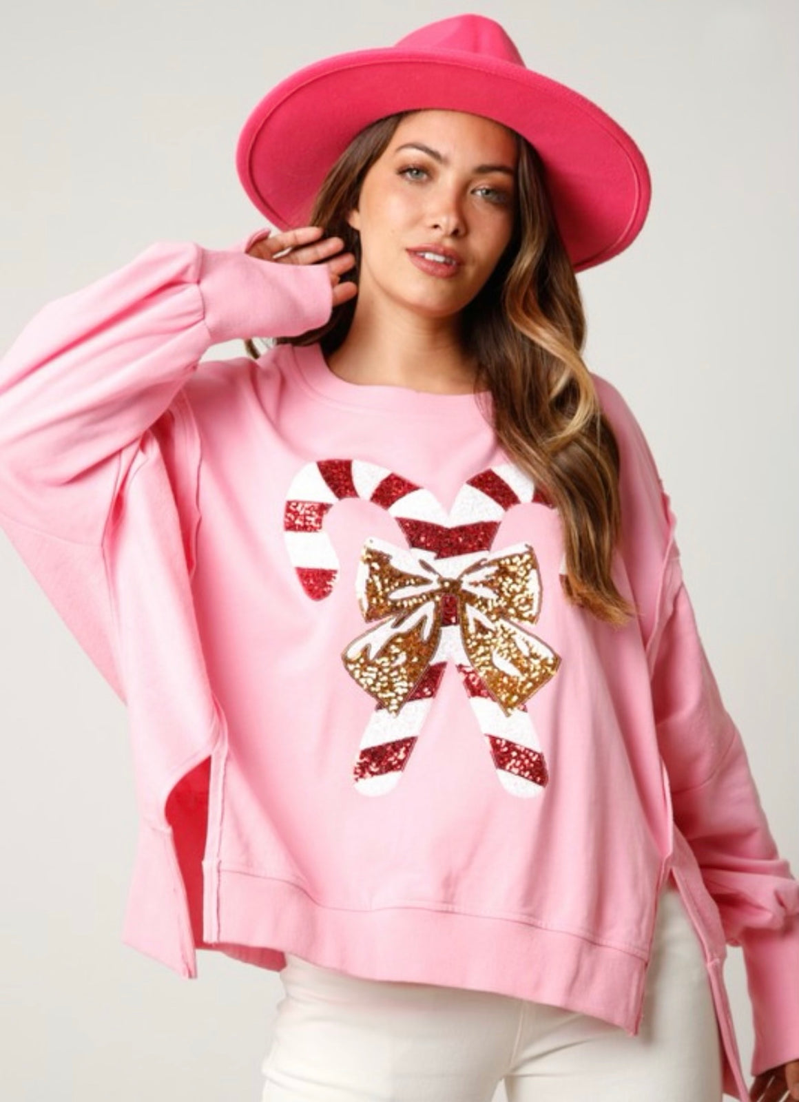 PREORDER | Candy Cane Sequin Sweatshirt
