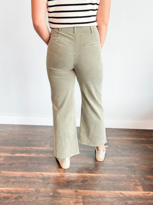 Tara High Waist Wide Leg Pants | Olive