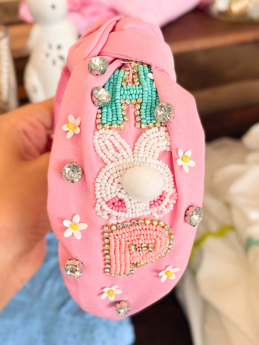 Hop Bunny Beaded & Rhinestone Headband