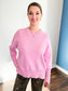 Cindy Ribbed Knit Oversized Sweater | Cherry Pink