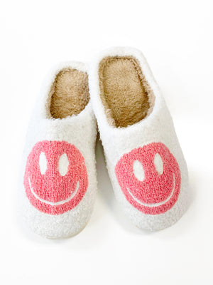 Happy Face Slippers | Pink