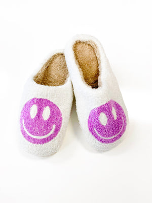 Happy Face Slippers | Purple
