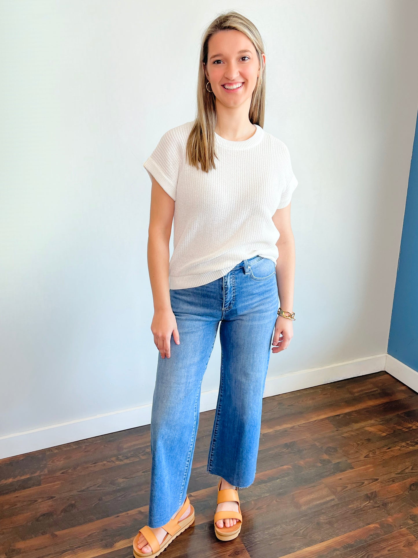 Addison Sweater Top | White