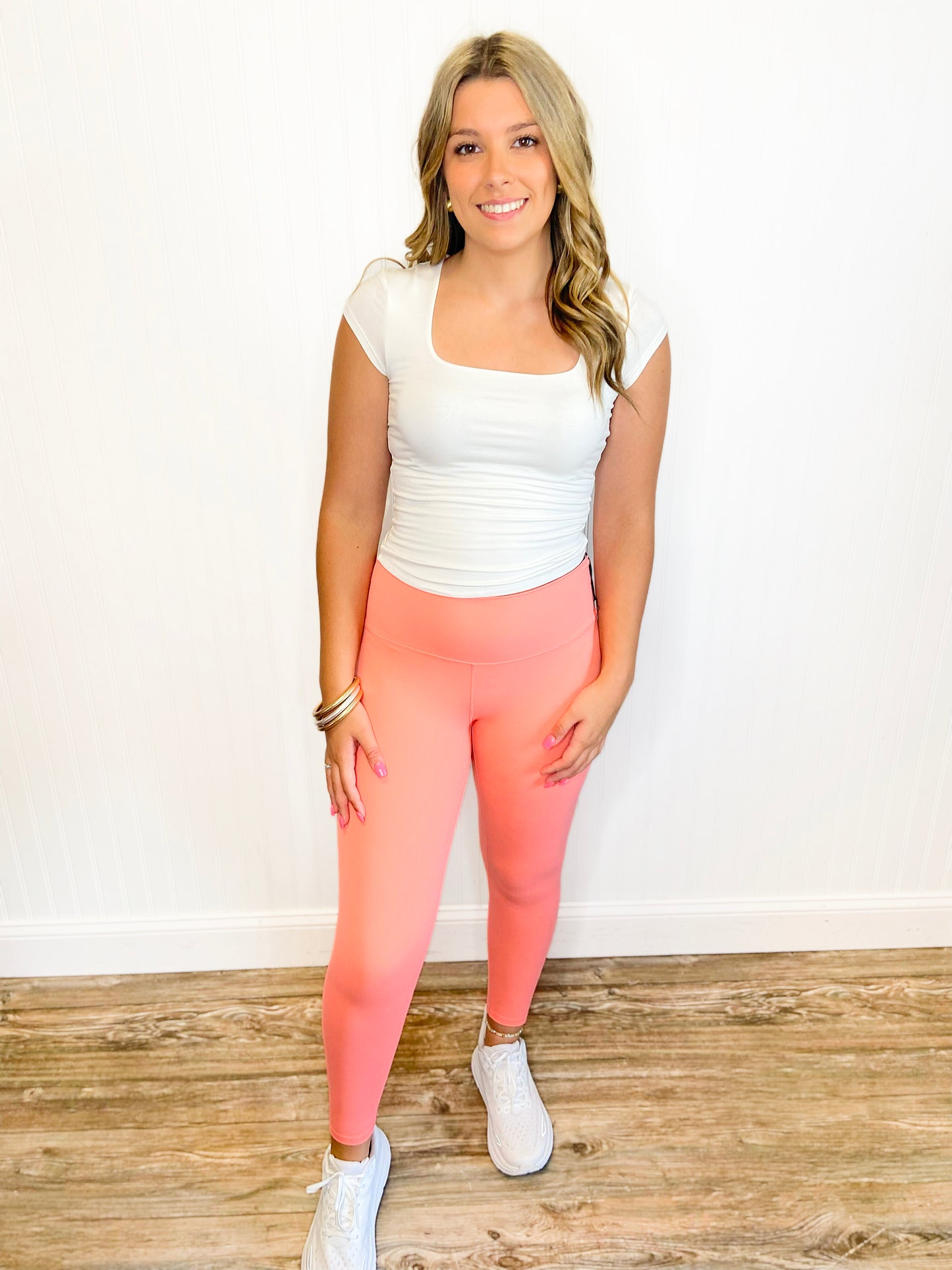 Carley High Rise Performance Leggings | Coral