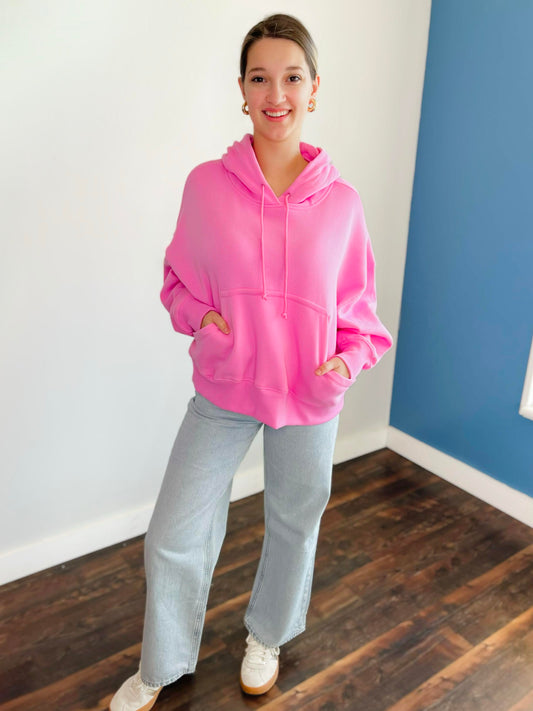 Evie Oversized Hoodie | Candy Pink