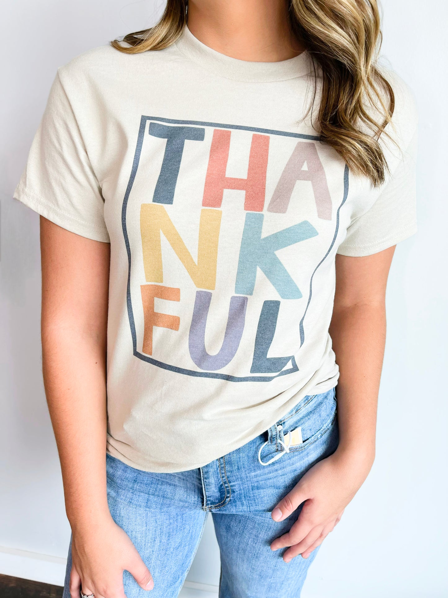 Multi-Colored Thankful Tee