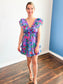 Remy Floral Poplin Ruffled Dress | Purple