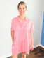 Emmeline Mineral Washed Romper | Dark Pink