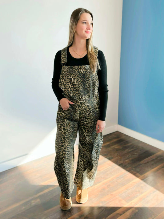 Callie Leopard Overalls