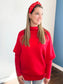 Chloe Dolman Sleeve Sweater | Red