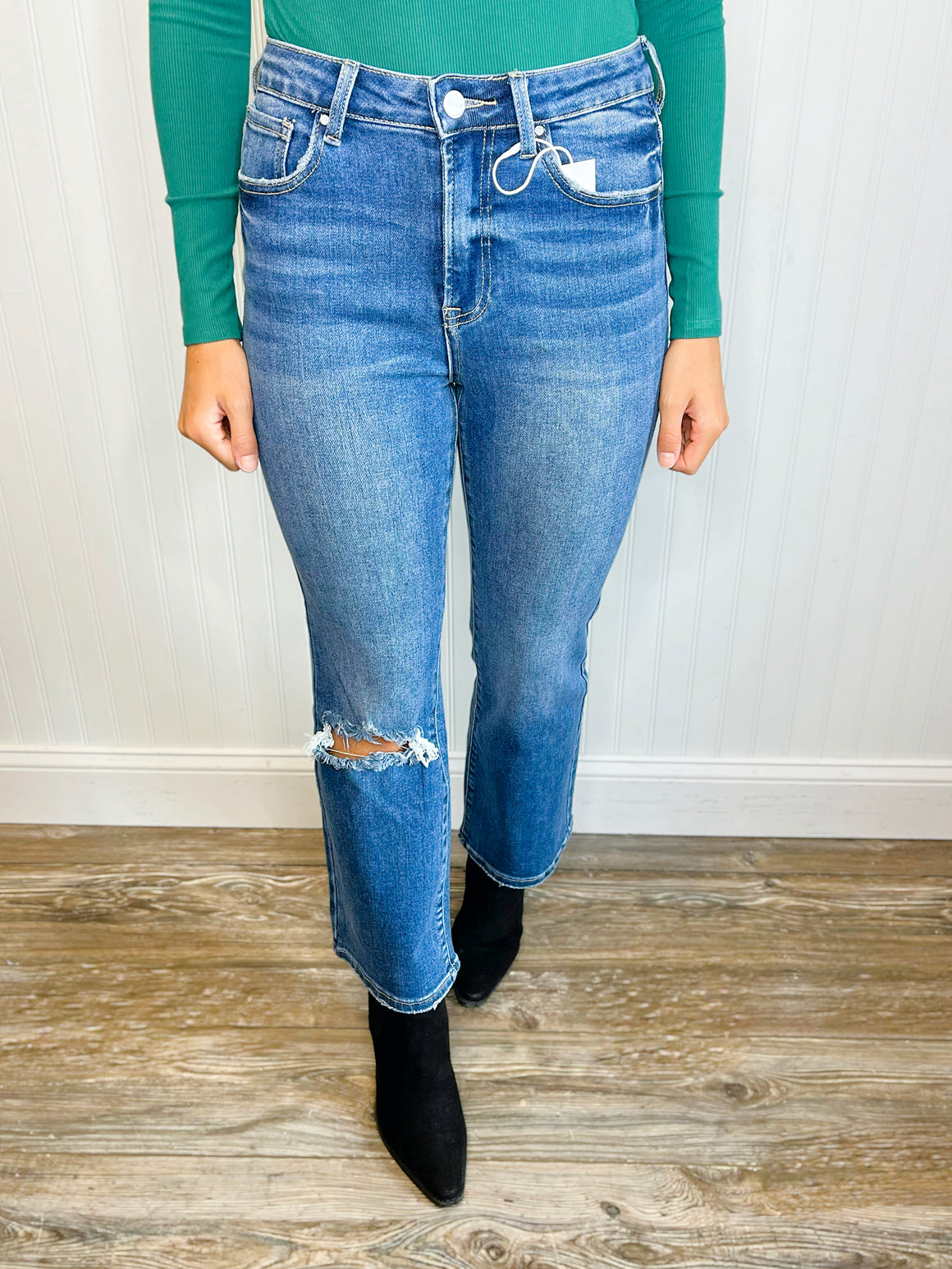 Kent High Rise Ankle Flare Risen Jeans