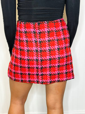 Josie Plaid Tweed Skirt