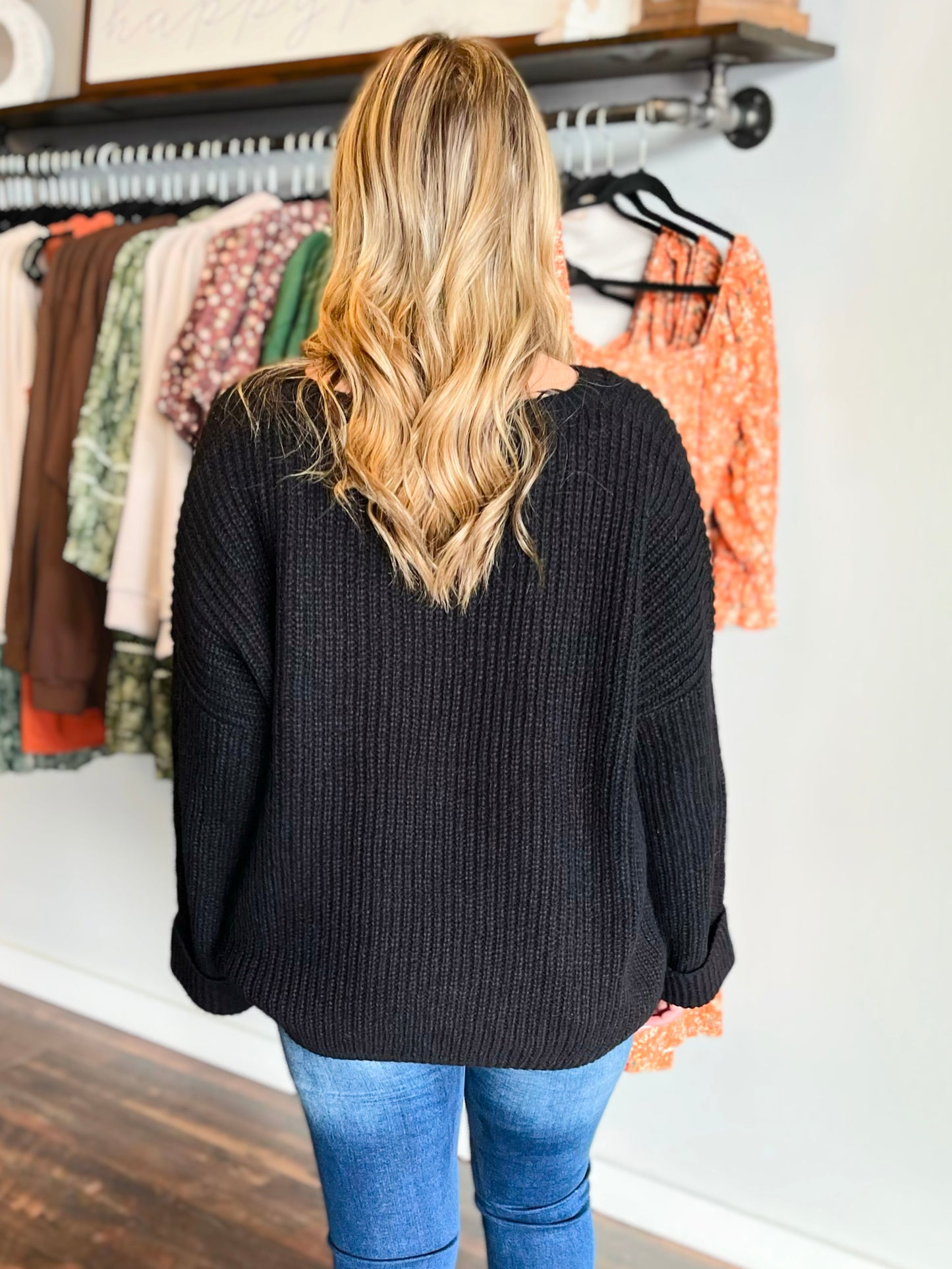 Mila Oversized Sweater | Black