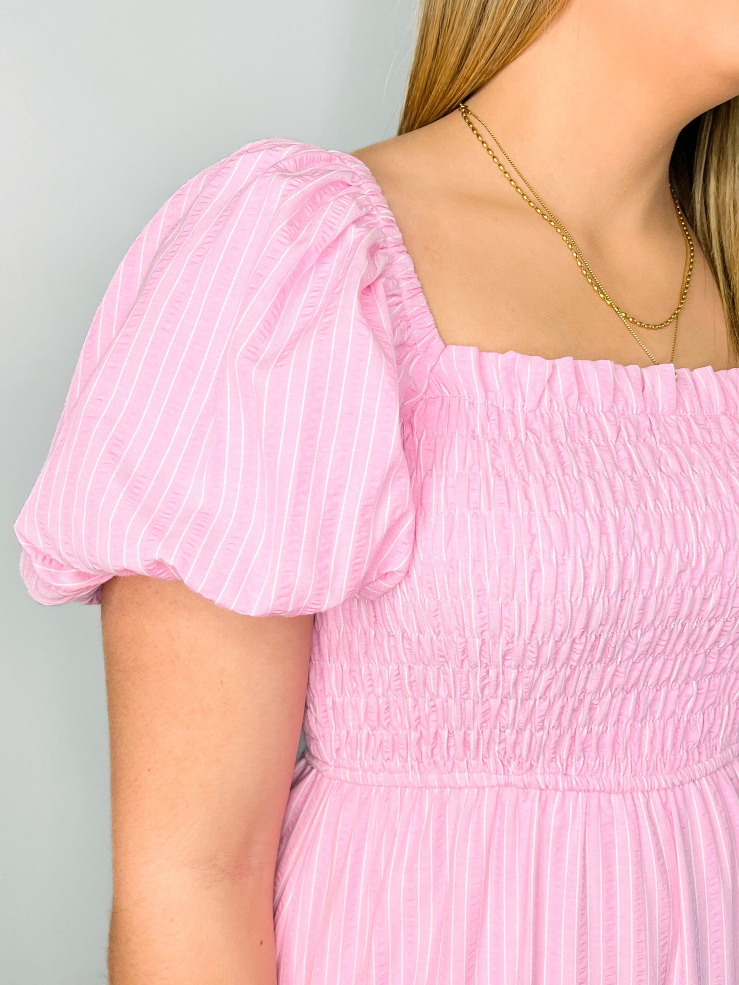 Loretta Striped Smocked Maxi Dress