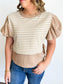 Riley Two-In-One Bubble Sleeve Top