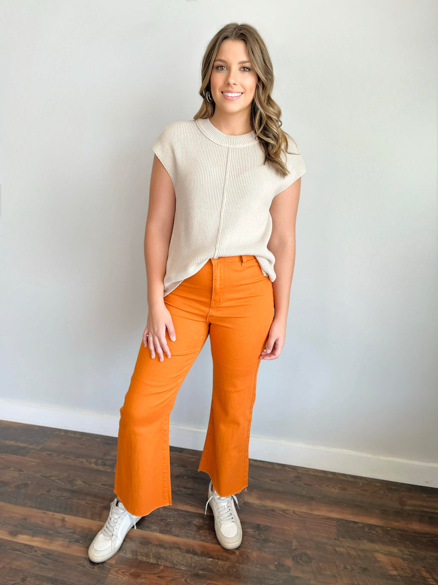 Alderson Cropped Denim | Pumpkin