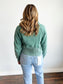 Brenna Acid Wash Half Zip Pullover | Dark Green