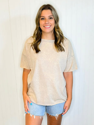 Alex Mineral Washed French Terry Top | Ash Mocha