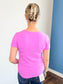 Laura Basic Ribbed Tee | Bright Mauve