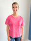 Sadie Mineral Washed Knit Top | Fuchsia
