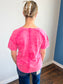 Sadie Mineral Washed Knit Top | Fuchsia