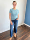 Laura Basic Ribbed Tee | Dusty Teal