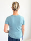 Laura Basic Ribbed Tee | Dusty Teal