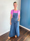 Cora Wide Leg Denim Overall Jumpsuit