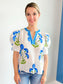Lindsey Puff Sleeve Floral Top | White