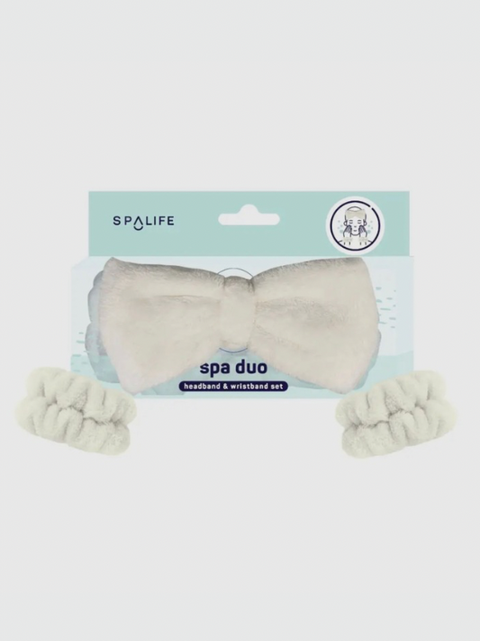 Spa Duo Headband & Wristband Set | Cream